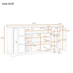 Gray Wood Storage Cabinet with 2 Drawers, 2 Cabinets and 1 Shelf by Z-joyee -Cheap Z-joyee Store gray z joyee accent cabinets lyac841aae 4f 1000