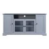 Gray Wood Storage Cabinet with 2 Drawers, 2 Cabinets and 1 Shelf by Z-joyee