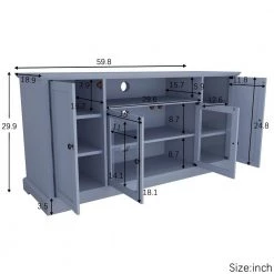 Gray Wood Storage Cabinet with 2 Drawers, 2 Cabinets and 1 Shelf by Z-joyee -Cheap Z-joyee Store gray z joyee accent cabinets lyac841aae 77 1000