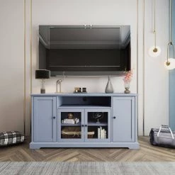 Gray Wood Storage Cabinet with 2 Drawers, 2 Cabinets and 1 Shelf by Z-joyee -Cheap Z-joyee Store gray z joyee accent cabinets lyac841aae c3 1000