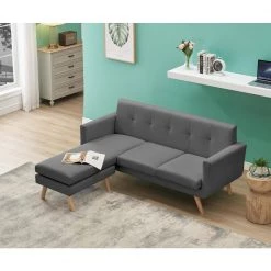Gray Cotton Variable Bed Sofa Living Room Folding Sofa by Z-joyee -Cheap Z-joyee Store gray z joyee chaise lounges p s202200331 31 1000