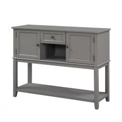 Retro 45.2 in. Gray Standard Rectangle Wood Console Table with Drawer by Z-joyee