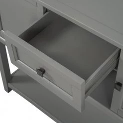 Retro 45.2 in. Gray Standard Rectangle Wood Console Table with Drawer by Z-joyee 18 Retro 45.2 in. Gray Standard Rectangle Wood Console Table with Drawer by Z-joyee -Cheap Z-joyee Store gray z joyee console tables ly w113753739 fa 1000