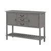 Mordern 45.20 in. Grey Standard Rectangle Wood Console Table with 3 Drawers by Z-joyee