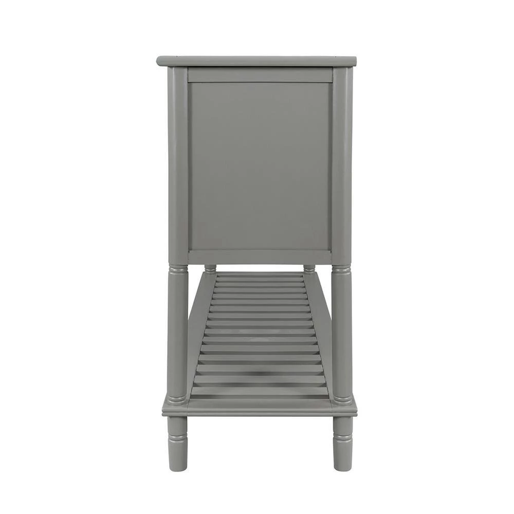 Mordern 45.20 in. Grey Standard Rectangle Wood Console Table with 3 Drawers by Z-joyee 2 Mordern 45.20 in. Grey Standard Rectangle Wood Console Table with 3 Drawers by Z-joyee - Image 2
