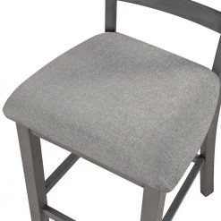 5-Piece Square Gray Wood Top Dining Room Set Seats 4 by Z-joyee -Cheap Z-joyee Store gray z joyee dining room sets ly st000034aae 76 1000