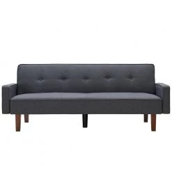Gray Linen Futon Sofa Bed by Z-joyee
