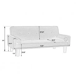 Gray Polyester Fabric Futon Sofa Bed by Z-joyee -Cheap Z-joyee Store gray z joyee futons p s202200434 44 1000