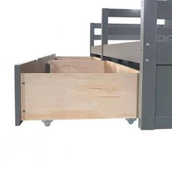 Gray Twin Size House Platform Beds with 2 Drawers by Z-joyee -Cheap Z-joyee Store gray z joyee kids beds ly0927ae 44 1000