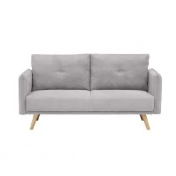 69 in. Gray Cotton 2-Seats Loveseats Double Seat Sofa by Z-joyee