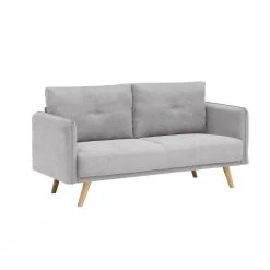 69 in. Gray Cotton 2-Seats Loveseats Double Seat Sofa by Z-joyee -Cheap Z-joyee Store gray z joyee loveseats p q202200118 c3 1000