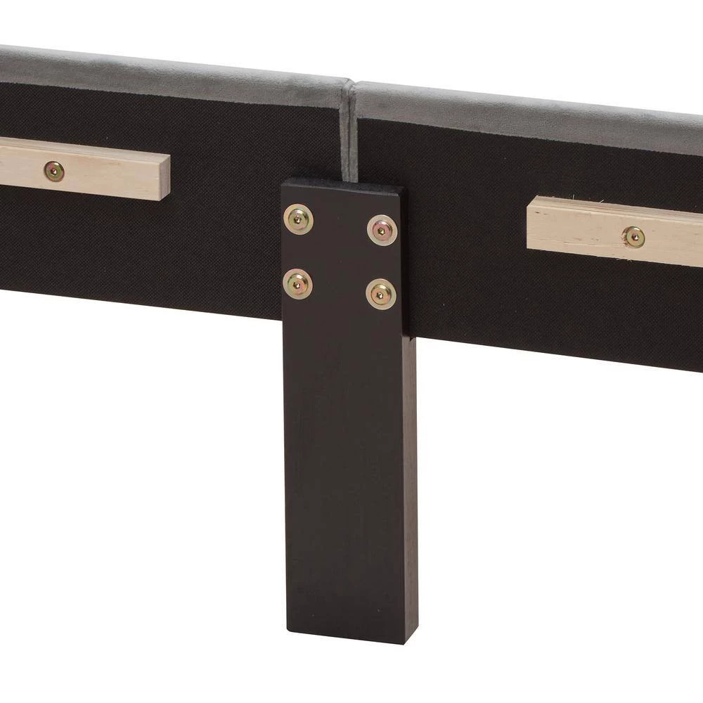 Upholstered Gray Queen Panel Beds with Curve Design by Z-joyee 6 Upholstered Gray Queen Panel Beds with Curve Design by Z-joyee - Image 6