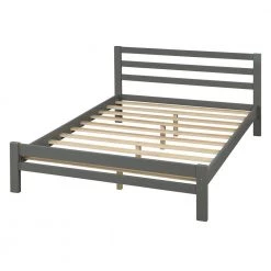 Gray Full Wood Platform Bed with 2-Drawers by Z-joyee -Cheap Z-joyee Store gray z joyee platform beds f fb857216002 1f 1000