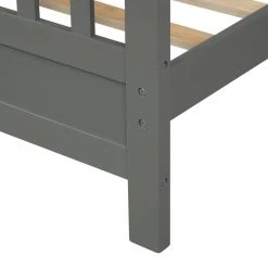 Gray Twin Wood Platform Bed with Headboard and Footboard by Z-joyee -Cheap Z-joyee Store gray z joyee platform beds f fb857216064 4f 1000