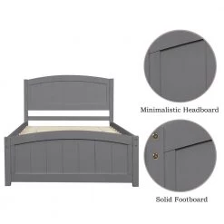 Gray Twin Size Wood Platform Bed with Headboard by Z-joyee 14 Gray Twin Size Wood Platform Bed with Headboard by Z-joyee -Cheap Z-joyee Store gray z joyee platform beds f fb857216569 44 1000