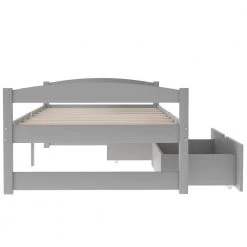 Wood Gray Twin Size Platform Bed with 2-Drawers by Z-joyee -Cheap Z-joyee Store gray z joyee platform beds f fb857216774 76 1000