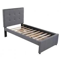 Linen Upholstered Gray Twin Size Platform Bed with 2-Drawers by Z-joyee -Cheap Z-joyee Store gray z joyee platform beds f fb857217115 44 1000