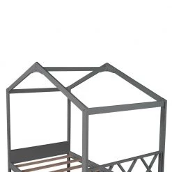 Wood Gray Twin House Bed with Storage Space by Z-joyee -Cheap Z-joyee Store gray z joyee platform beds f fb857217429 44 1000