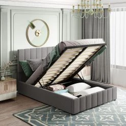 Upholstered Gray Full Platform Bed with with a Hydraulic Storage System by Z-joyee 17 Upholstered Gray Full Platform Bed with with a Hydraulic Storage System by Z-joyee -Cheap Z-joyee Store gray z joyee platform beds f fb857217481 31 1000