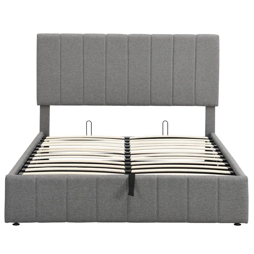 Upholstered Gray Full Platform Bed with with a Hydraulic Storage System by Z-joyee 1 Upholstered Gray Full Platform Bed with with a Hydraulic Storage System by Z-joyee