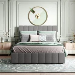 Upholstered Gray Full Platform Bed with with a Hydraulic Storage System by Z-joyee 16 Upholstered Gray Full Platform Bed with with a Hydraulic Storage System by Z-joyee -Cheap Z-joyee Store gray z joyee platform beds f fb857217481 76 1000