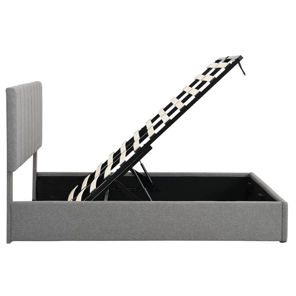 Upholstered Gray Full Platform Bed with with a Hydraulic Storage System by Z-joyee 2 Upholstered Gray Full Platform Bed with with a Hydraulic Storage System by Z-joyee - Image 2