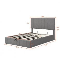 Upholstered Gray Full Platform Bed with with a Hydraulic Storage System by Z-joyee 15 Upholstered Gray Full Platform Bed with with a Hydraulic Storage System by Z-joyee -Cheap Z-joyee Store gray z joyee platform beds f fb857217481 fa 1000