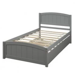 Wood Gray Twin Size Platform Bed with Trundle by Z-joyee -Cheap Z-joyee Store gray z joyee platform beds f fb857218167 76 1000