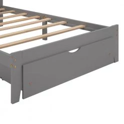 Wood Gray Twin Size Platform Bed with Drawer by Z-joyee 13 Wood Gray Twin Size Platform Bed with Drawer by Z-joyee -Cheap Z-joyee Store gray z joyee platform beds f fb857218259 1f 1000