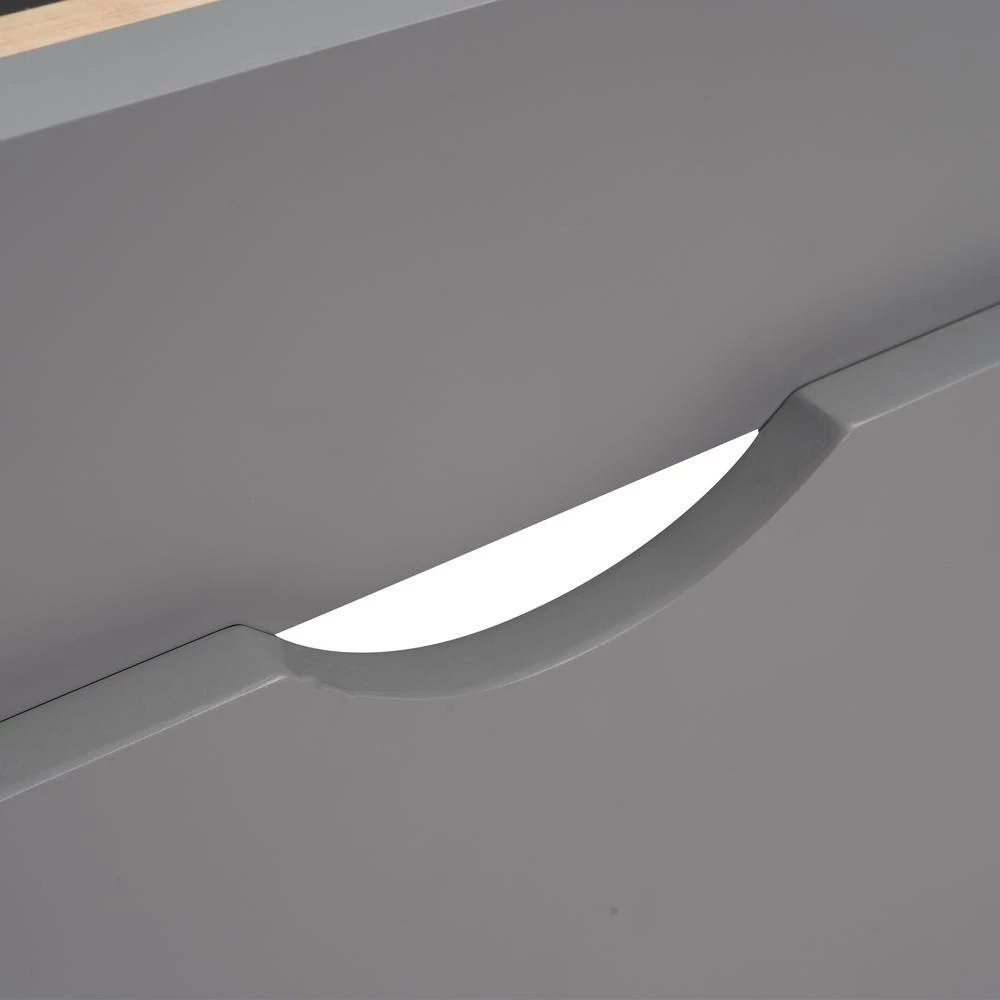 Wood Gray Twin Size Platform Bed with Drawer by Z-joyee 3 Wood Gray Twin Size Platform Bed with Drawer by Z-joyee - Image 3