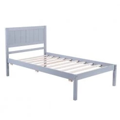 Wood Gray Twin Size Platform Bed with Headboard by Z-joyee 14 Wood Gray Twin Size Platform Bed with Headboard by Z-joyee -Cheap Z-joyee Store gray z joyee platform beds f fb857218532 44 1000