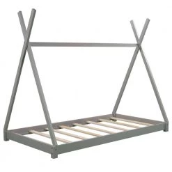 Wood Gray Twin Size House Platform Bed with Triangle Tructure by Z-joyee 15 Wood Gray Twin Size House Platform Bed with Triangle Tructure by Z-joyee -Cheap Z-joyee Store gray z joyee platform beds f fb857218839 fa 1000