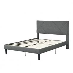 Upholstered Gray Full Size Platform Bed with Headboard by Z-joyee -Cheap Z-joyee Store gray z joyee platform beds f fb857219676 c3 1000