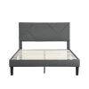 Upholstered Gray Queen Size Platform Bed with Headboard by Z-joyee