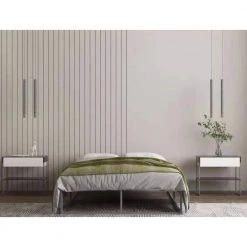 Metal Gray Full Size Platform Bed with Strong Metal Structure by Z-joyee -Cheap Z-joyee Store gray z joyee platform beds f fb857219713 4f 1000