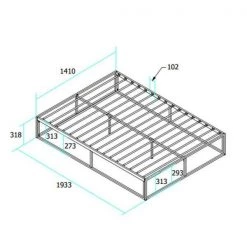 Metal Gray Full Size Platform Bed with Strong Metal Structure by Z-joyee -Cheap Z-joyee Store gray z joyee platform beds f fb857219713 76 1000