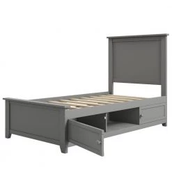 80 in. Gray Twin Bed Frame with Storage Kids Teens Solid Wood Platform Bed by Z-joyee 8 80 in. Gray Twin Bed Frame with Storage Kids Teens Solid Wood Platform Bed by Z-joyee -Cheap Z-joyee Store gray z joyee platform beds p be20220008 4f 1000