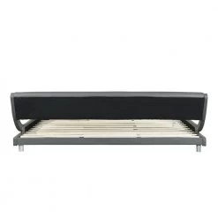 90.9 in. Gray Faux Leather Upholstered Wood Frame Curve Design King Platform Bed by Z-joyee -Cheap Z-joyee Store gray z joyee platform beds p q202200163 66 1000