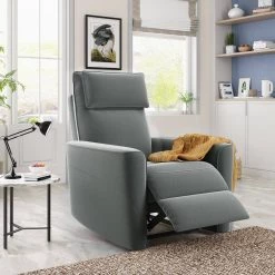 Gray Polyester Recliner Chair with Padded Seat Microfiber Manual Reclining Sofa by Z-joyee 15 Gray Polyester Recliner Chair with Padded Seat Microfiber Manual Reclining Sofa by Z-joyee -Cheap Z-joyee Store gray z joyee recliners p y202200032 31 1000