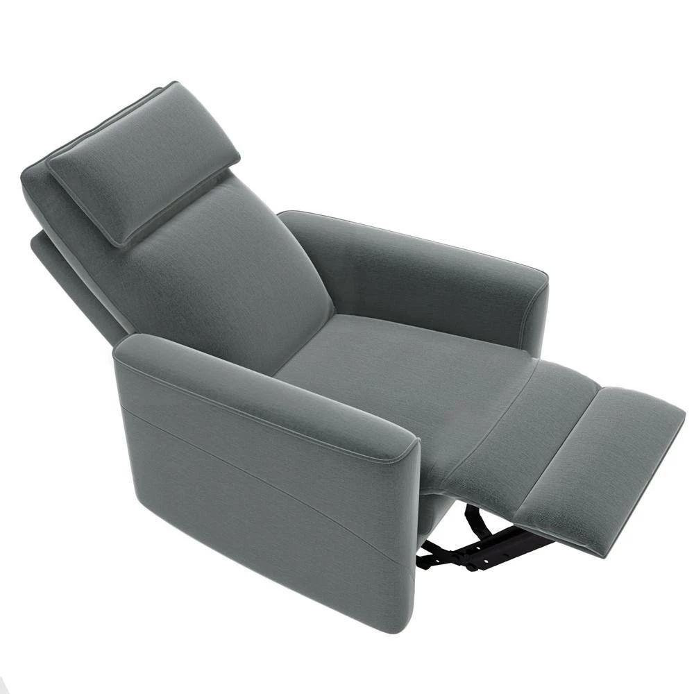 Gray Polyester Recliner Chair with Padded Seat Microfiber Manual Reclining Sofa by Z-joyee 6 Gray Polyester Recliner Chair with Padded Seat Microfiber Manual Reclining Sofa by Z-joyee - Image 6