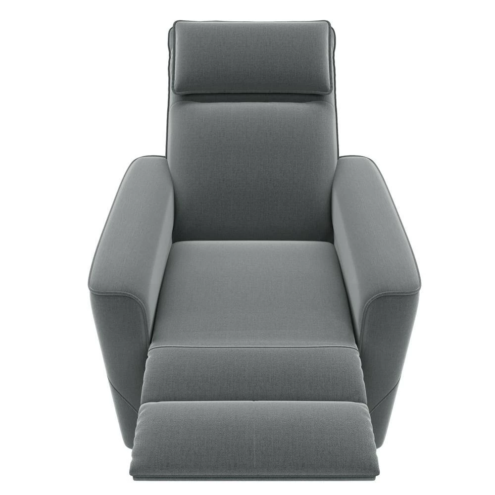 Gray Polyester Recliner Chair with Padded Seat Microfiber Manual Reclining Sofa by Z-joyee 4 Gray Polyester Recliner Chair with Padded Seat Microfiber Manual Reclining Sofa by Z-joyee - Image 4