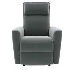 Gray Polyester Recliner Chair with Padded Seat Microfiber Manual Reclining Sofa by Z-joyee
