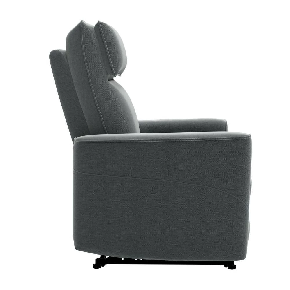 Gray Polyester Recliner Chair with Padded Seat Microfiber Manual Reclining Sofa by Z-joyee 2 Gray Polyester Recliner Chair with Padded Seat Microfiber Manual Reclining Sofa by Z-joyee - Image 2