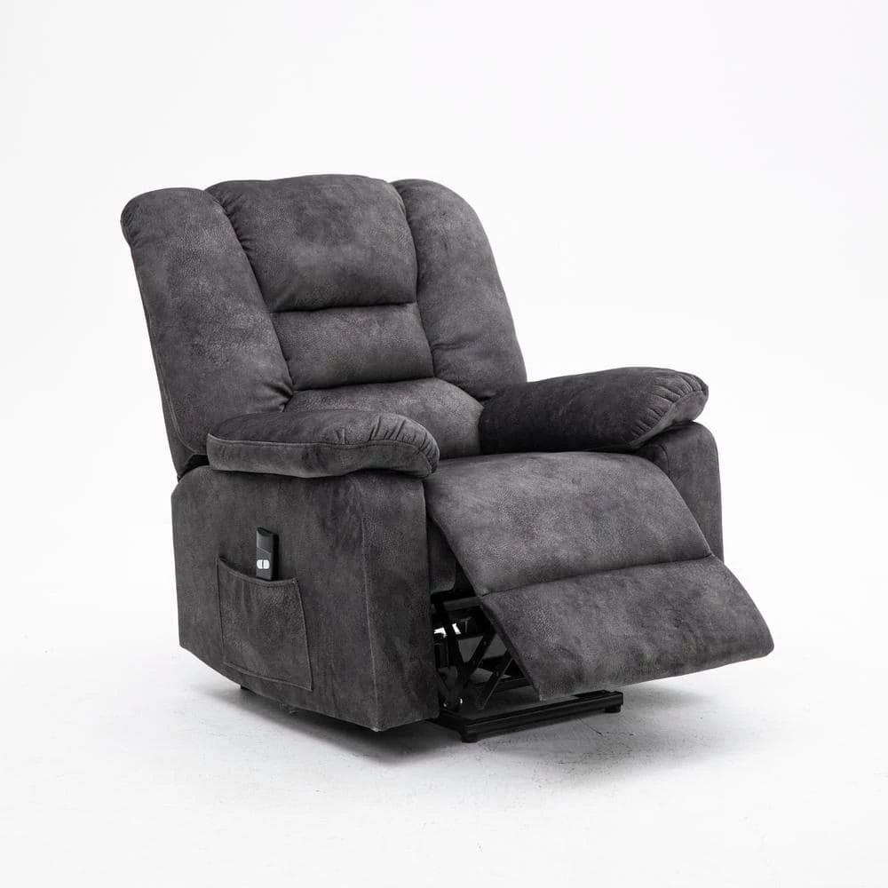 Gray Polyester Lift Chair Recliners Power Lift Recliner Adjustable Electric Chair For Elderly by Z-joyee 4 Gray Polyester Lift Chair Recliners Power Lift Recliner Adjustable Electric Chair For Elderly by Z-joyee - Image 4