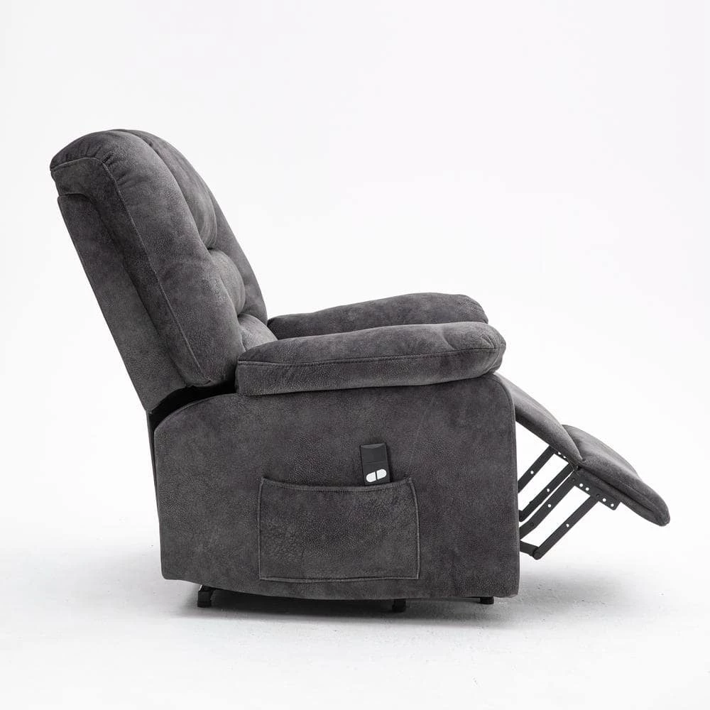 Gray Polyester Lift Chair Recliners Power Lift Recliner Adjustable Electric Chair For Elderly by Z-joyee 2 Gray Polyester Lift Chair Recliners Power Lift Recliner Adjustable Electric Chair For Elderly by Z-joyee - Image 2