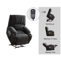 Gray Fabric Electric Power Lift Recliner Chair Sofa for Elderly by Z-joyee 12 Gray Fabric Electric Power Lift Recliner Chair Sofa for Elderly by Z-joyee -Cheap Z-joyee Store gray z joyee recliners p y202200071 4f 1000