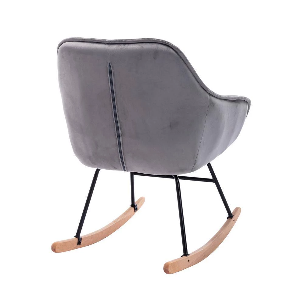 Gray Living Room Comfortable Rocking Chair Accent Chair by Z-joyee 3 Gray Living Room Comfortable Rocking Chair Accent Chair by Z-joyee - Image 3