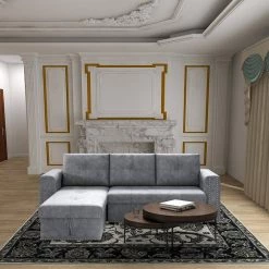 90.5 in. 2-Piece Reversible L Shaped Polyester Sectional Sofa with Pulled Out Bed and Storage in Gray by Z-joyee -Cheap Z-joyee Store gray z joyee sectional sofas f fb857214855 31 1000