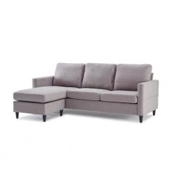 82.6 in. 3-Seater Couch Linen L-Shape Reversible Sectional Sofa in Gray by Z-joyee -Cheap Z-joyee Store gray z joyee sectional sofas ljp wf281313aae 4f 1000