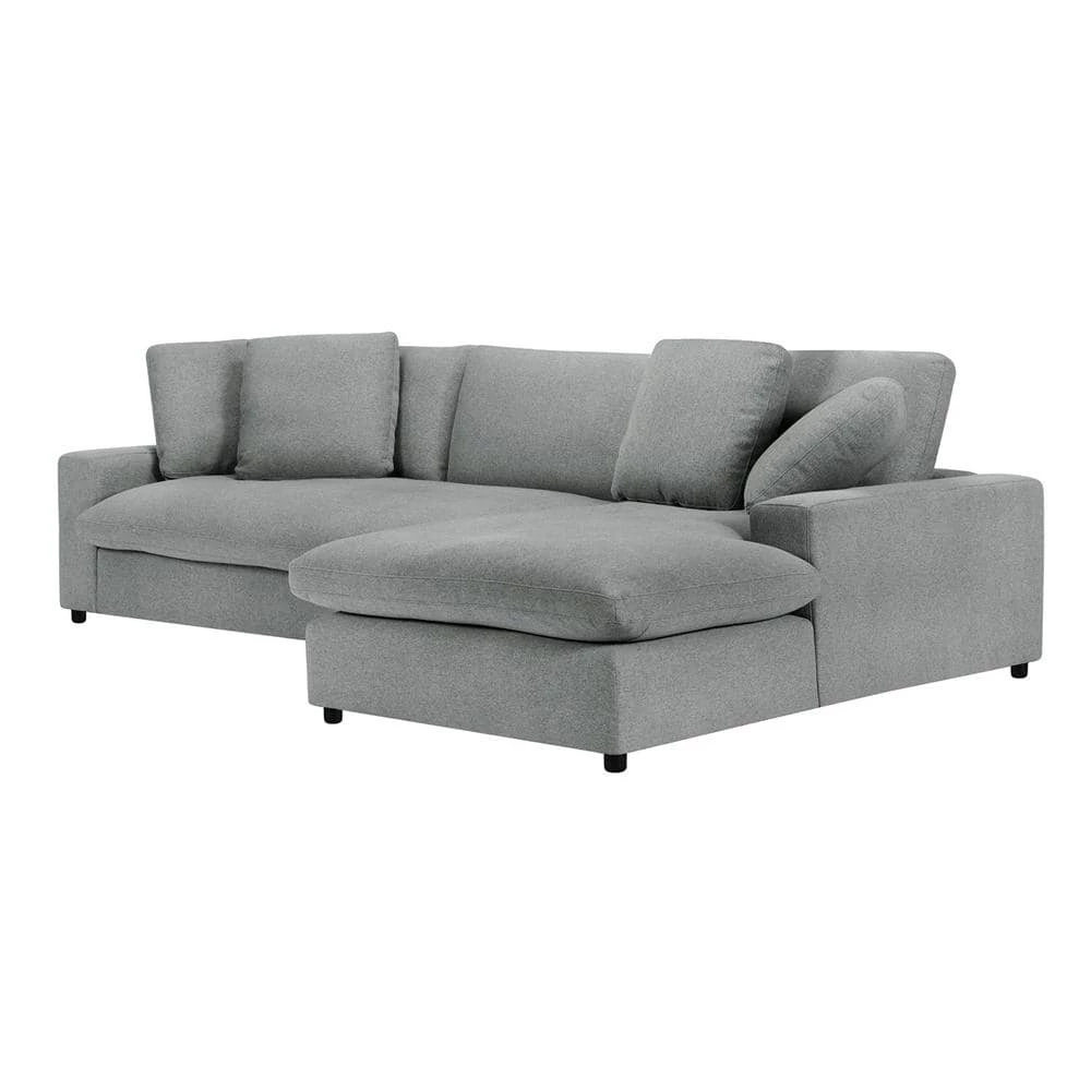 79.13 in. Square 2-piece L Shaped Fabric Sectional Sofa in Gray with Chaise by Z-joyee 5 79.13 in. Square 2-piece L Shaped Fabric Sectional Sofa in Gray with Chaise by Z-joyee - Image 5
